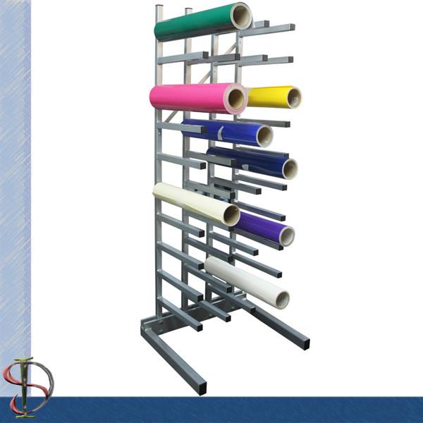 Quality 40 vinyl roll display rack / metal display stand /  Roll display rack with casters / Tooling display stand for sale
