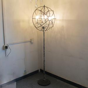 Wholesale Round Crystal Elegant Retro type iron floor lamp and crystal black floor lamp(WH-VFL-08) from china suppliers