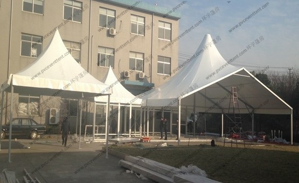 Custom Made Mixed High Peak Wedding Party PVC Tent For 500 Person capacity Event