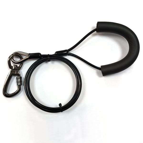 Adjustable Dog Rope Leash Stainless Steel Pet Tie Out Chain Rope Leash With Snap Hook