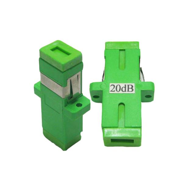 Quality 20db SC APC Green Single Mode Fixed Optical Attenuator for sale