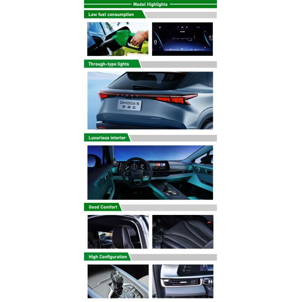 2023 Popular new urban SUV 1.5T/1.6T turbocharged engine with sunroof space suitable for family travel camping chery omoda c5