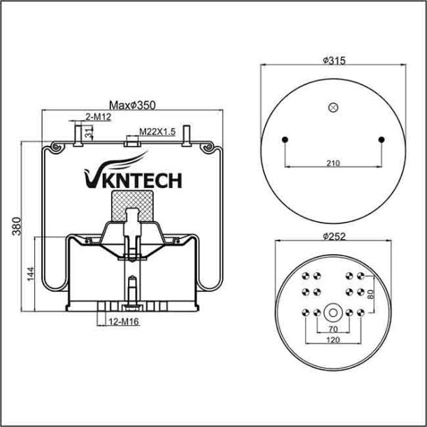 05.429.43.41.0 BPW 36K Air Springs For Trucks Contitech 4881NP02 4881NP30