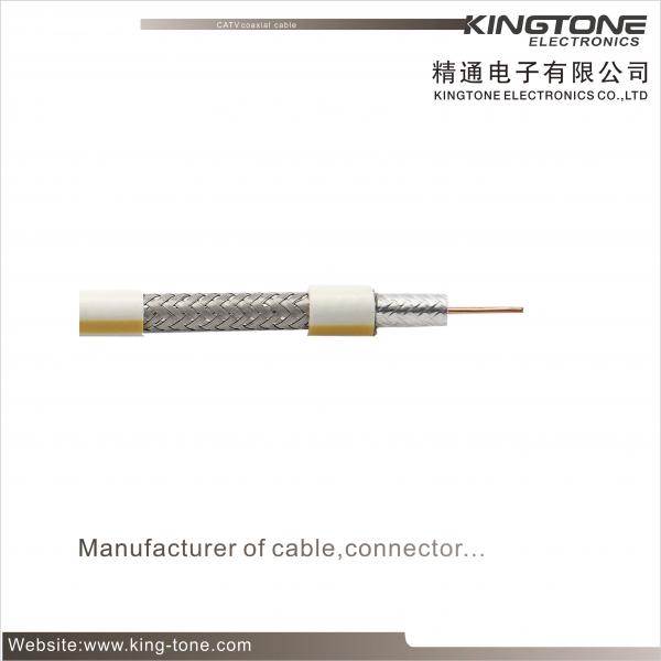 Quality PE Jacket with Messenger RG6 CATV Coaxial Cable 18AWG CCS Conductor for Satellite TV for sale