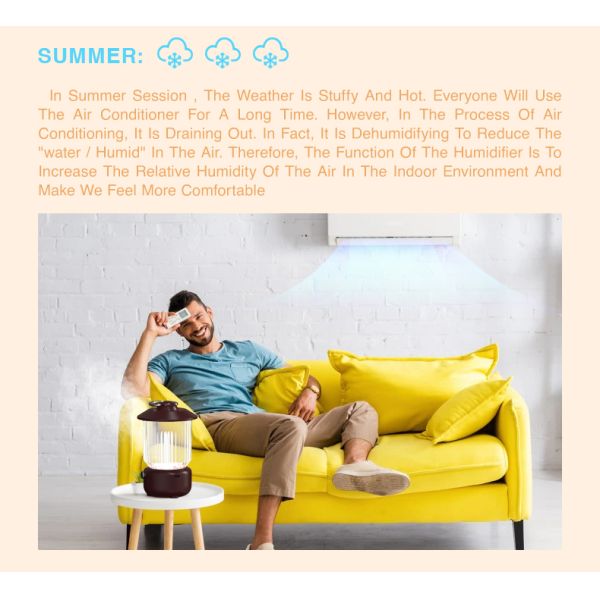 HOMEFISH Tabletop Battery Operated USB Air Humidifier 260ml