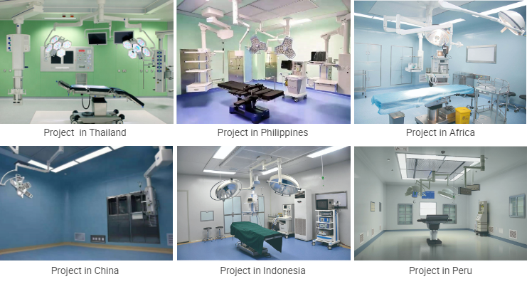 Mobile LED Hospital OT Light 180000 Lux Ceiling Type Double Heads