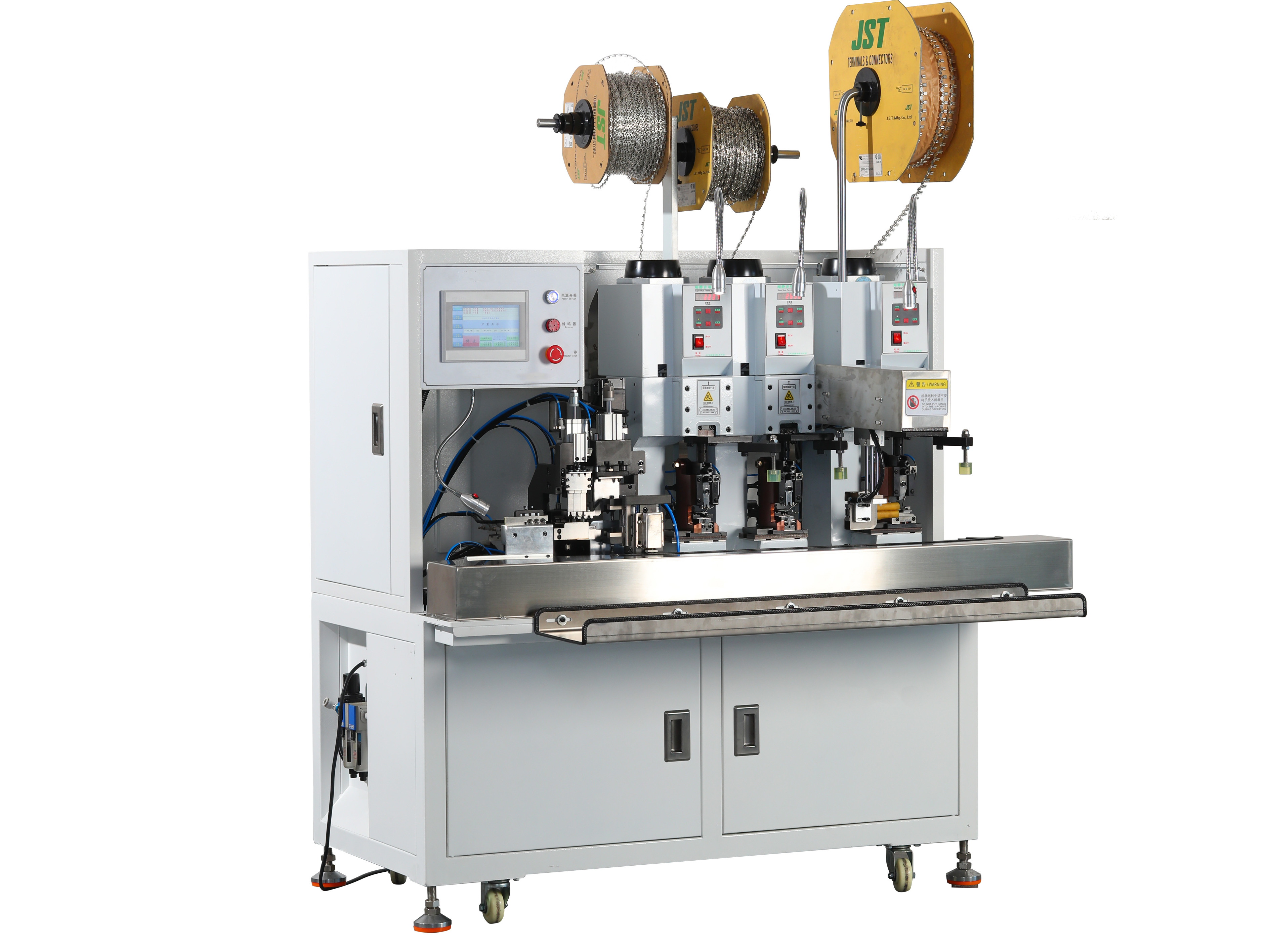 Cable Wire Stripping And Crimping Machine CX-2000A Power Cord Making 3 / 4 Cores