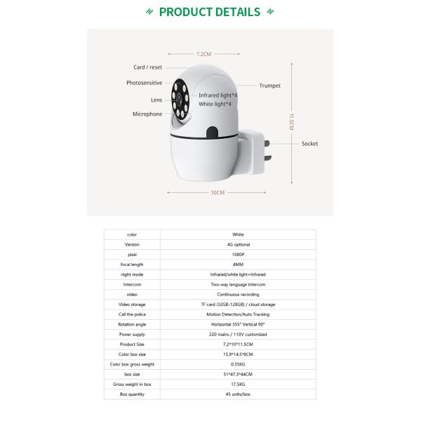 1080p 4g Wifi Wireless Solar Camera Two Way Audio Sd Card Cloud Storage Ip Outdoor