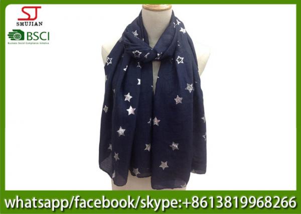 China supplier silver star iron shawl gilding spring summer scarf 70*180cm 20%Cotton 80%Polyester sun protection