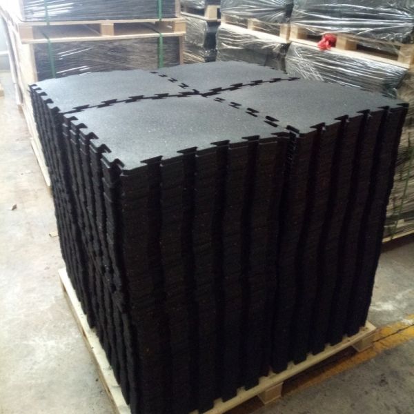 Customized Interlocking Rubber Mat Black Interlocking Rubber Gym Floor 1000mm*1000mm