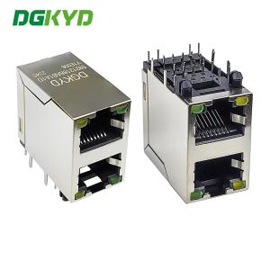 Wholesale DGKYD59212188AB1A1DY1E006 90 Degree Side Plug 2X1 RJ45 Multiple Port Connectors With LED from china suppliers