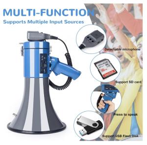 ABS Aluminum Alloy Loudest Bullhorn Aluminum Megaphone 300m Range