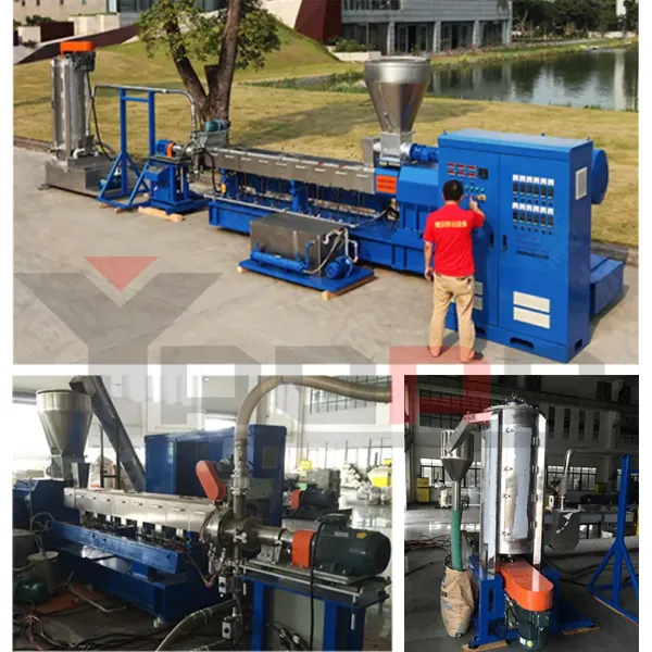 Co-Rotating Twin Screw Extruder Plastic CaCO3 Masterbatch Granules Making Machine