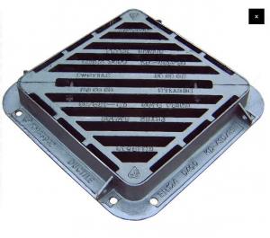 China Captive Hinged Double Triangle Pattern Heavy Duty 40 Tonne Load Rating Ductile Iron Gully Grating on sale