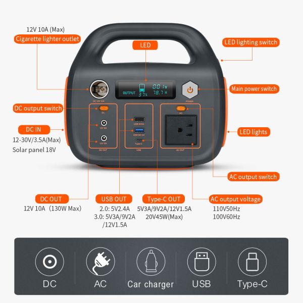 Hot product solar Pure sine wave 504Wh AC 110v outdoor portable power station 500w