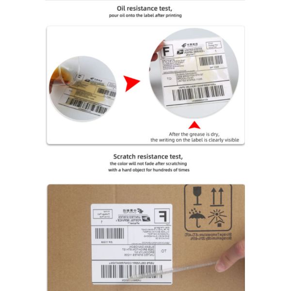 Oil Proof Sticky Label Roll A6 4x6 Shipping Label Paper