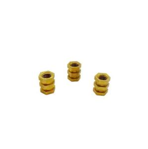 China Custom Fittings Anodizing Precision Cnc Machining Parts Hexagon Brass Automotive Inserts Nuts on sale