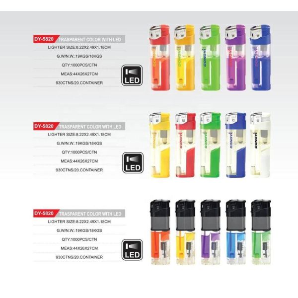 White LED Lamp Soft Flame Electronic Lighter Refillable Cigar Lighter