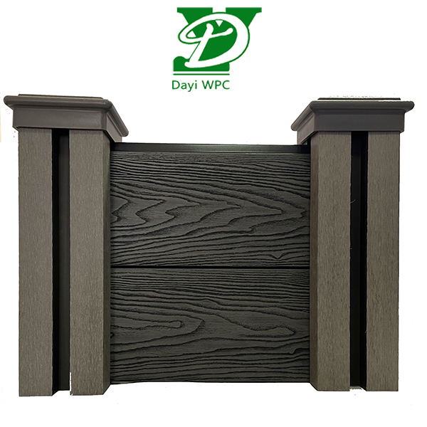 Modern Garden Deep Embossed WPC Fence Durable Weather-Resistant
