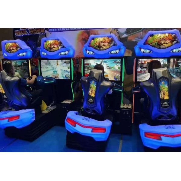 Coin Operated Connecting Dynamic Arcade Car Racing Machine With Wonderful Music