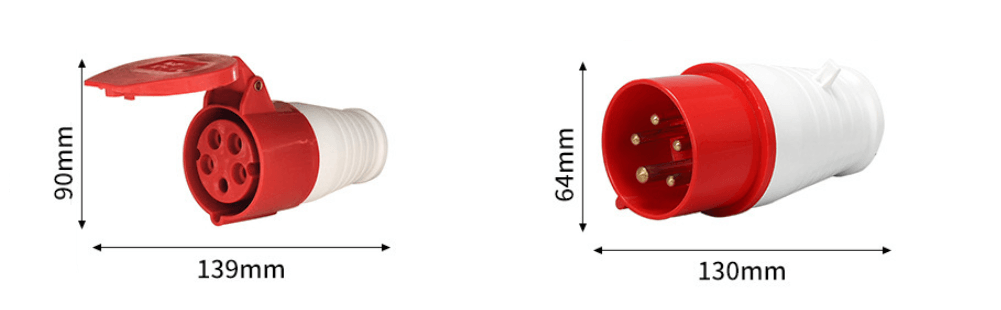 5 Pins Industrial Plug & Socket Industrial Power Connector IP44 AC380-415V 16A