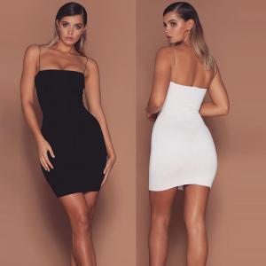 Wholesale Sleeveless Package Hip Dress Sexy Hip Skirt Solid Color Women