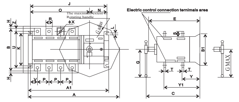 ATS1-GA AC400V 3P/4P ATS Auto/ Manual Automatic Transfer Switch Changeover Switches voltimetro para auto