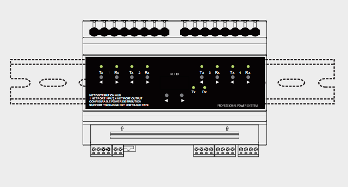 RS485 Extention Hub Lighting Control Module DIN Rail 24V DC 60 Watts CE Approval