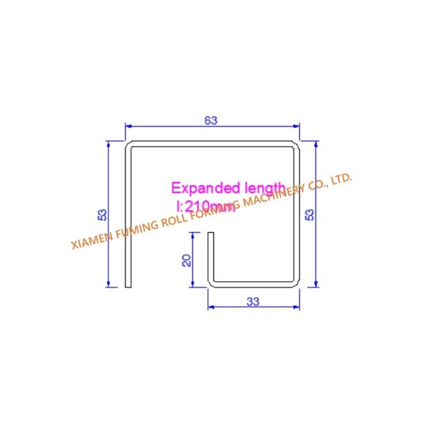 Profile Door Rail Roll Forming Machine 18.5KW Powerful PLC Control
