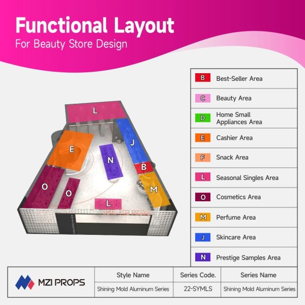 22-SYMLS Beauty Store Design With Shining Mold Aluminum Series
