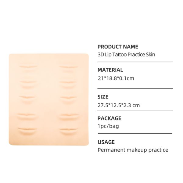 Ten 3D Lips Tattoo Practice Skin Permanent Makeup For Beauty Training