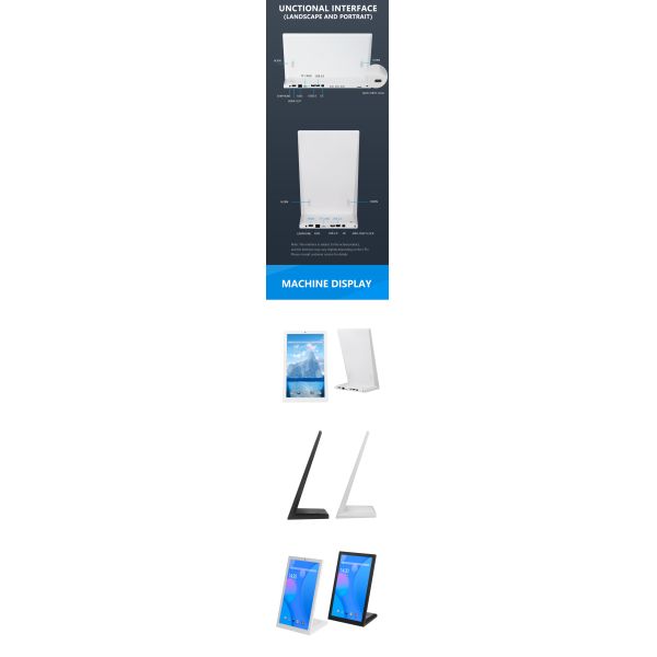 L Shaped Desktop Touch Screen Monitor RK3566 Android 11OS Tablet PC With wifi POE LED Light Bar