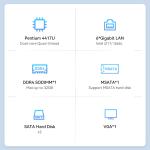 Intel Pentium 4405U 1U Server With 10 Ethernet DDR4 32G RAM And Windows 10 Linux