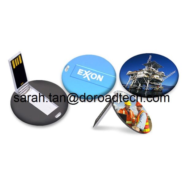 Customized Colorful Printing High Speed Plastic Mini Round Card USB Flash Drives