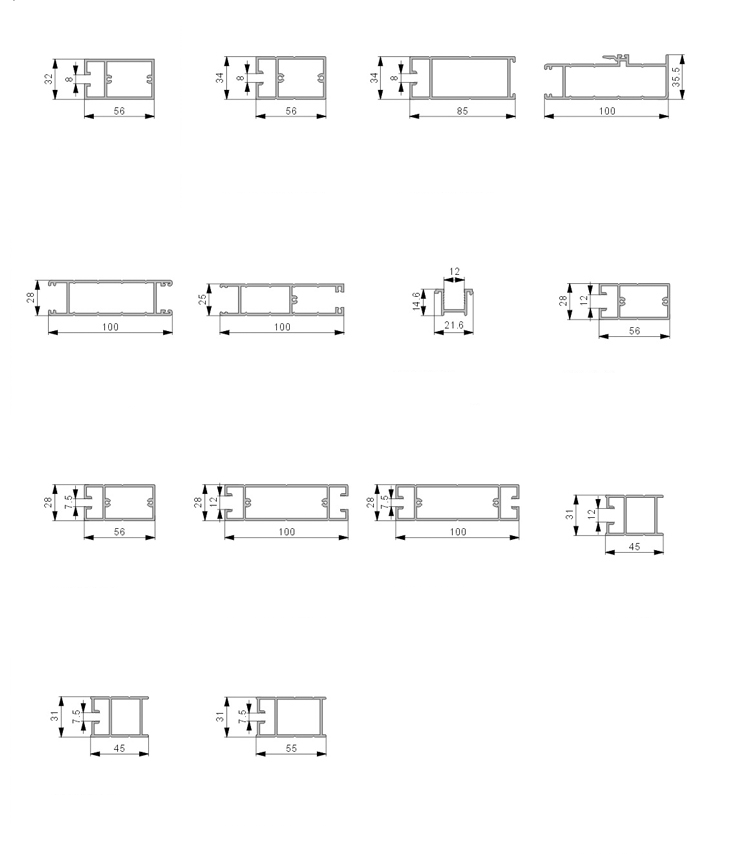 Double Glazed 6063 Aluminium Window Extrusion Profiles , 6061 Aluminium Sliding Window Profile