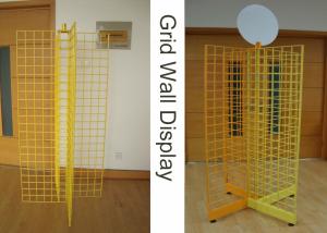 Four Way Metal Wire Retail Display Racks , X Shape Wire Grid Display Stands