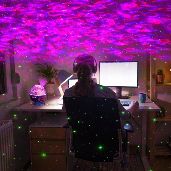 Multiscene Portable Dinosaur Egg Star Light , Voice Control Galaxy Projector Nebula