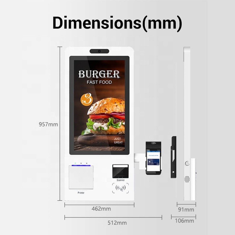 Supermarket Self Service Ordering Kiosk With Software App Self Service Payment Machine