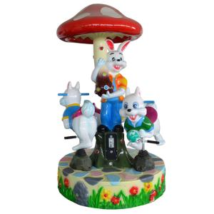 Wholesale 3 seats small rabbit carousel with cute cartoon design for kids indoor playground from china suppliers