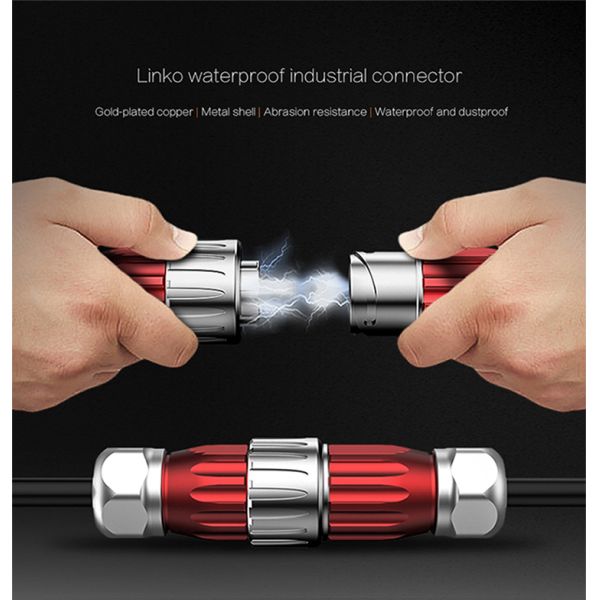 CNLINKO DH24 2 3 4 5 7 9 12 Pin Power Connector IP68 Waterproof Connector