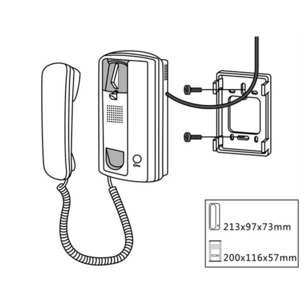 2 Wire Outdoor Audio Door Phone Intercom DC 12V EMC LVD Approved