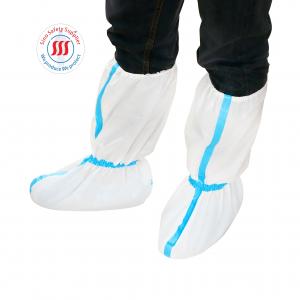 Wholesale 50-70gsm Microporous Disposable Boot Cover Non Slip Boot Shoe Covers With PVC Sole from china suppliers