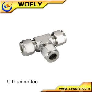 China SS304 Compression Tee Joint Pipe Tube Fitting With Double Ferrule Connector on sale
