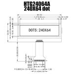 240x64 COG LCD Graphics Display Module ST75256 With Yellow Green Fully
