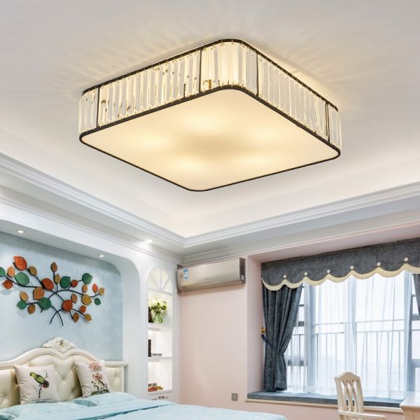 LED Ceiling Lights With Crystal Lampshade For Bedroom Metal Square Ceiling Lamp(WH-CA-99)