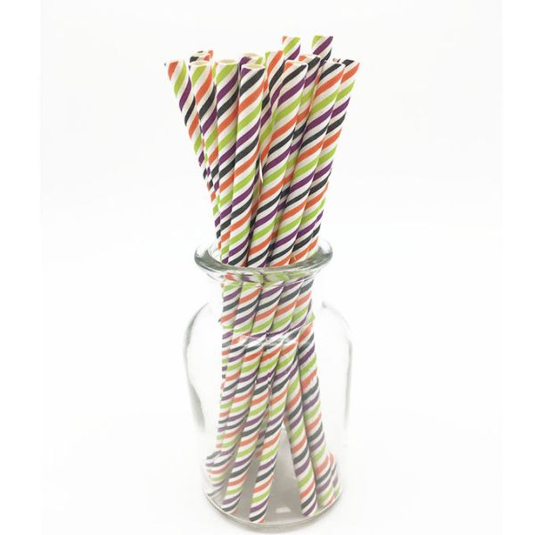 Cartoon Outside Safe Paper Drinking Straws For Juice