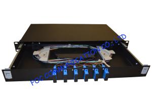 Wholesale Singlemode 1U Fibre Optic Patch Panel 12 Ports Full Loaded With SC Pigtail from china suppliers