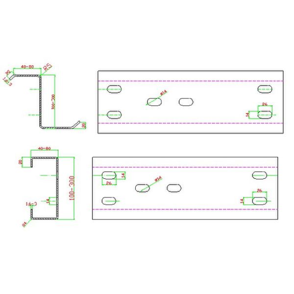 C / Z Shape Steel Purlin Cold Rolling Machine For 1.5 - 3.0mm Thickness Steel