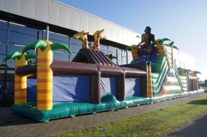 Custom Made Inflatable Jungle Obstacle Course Flame Retardant