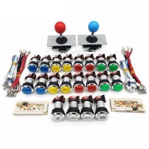 Wholesale Arcade Game DIY Parts Kit Zero Delay USB Encoder to PC + 8Way Sanwa Joystick + Chrome illuminated push Button kit for Ma from china suppliers